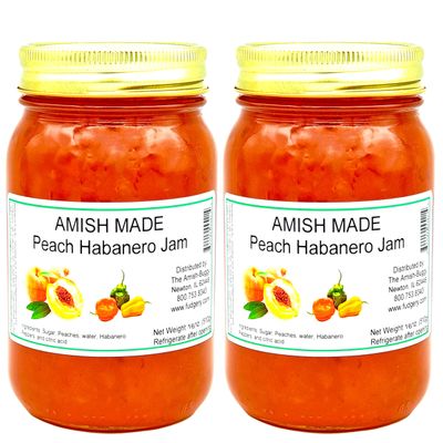 Amish Jam - Two 16 Oz Jars (Peach Habanero)