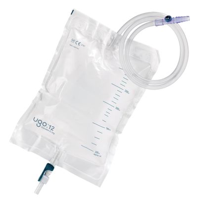 Ugo 2L Night Bags (x10)  Urine Drainage Bags/Catheter Night Bags, T Tap or Lever Tap with Kink Free Connection (Pack of 10) (Ugo 12 - Lever Tap (Continuous Drainage), Sterile)