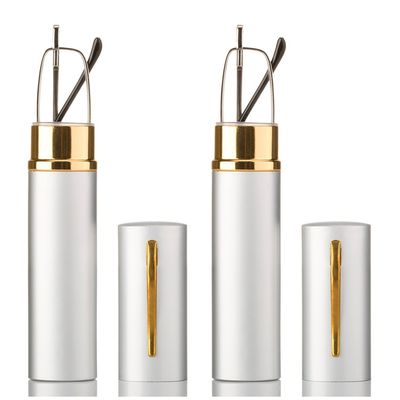 2 Packs - Pocket Readers Tube Reader in Case Silver Reading Glasses +2.50