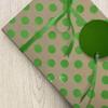 JAM Paper Gift Wrap - Kraft Wrapping Paper - 25 Sq Ft - Green Foil Polka Dots on Brown Kraft Paper - Roll Sold Individually view 4