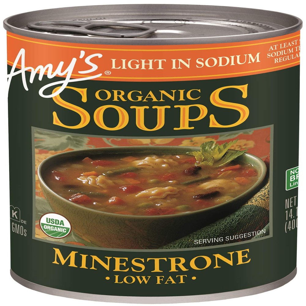Amy's Soups, Light in Sodium Organic Minestrone Soup, 14.1 Ounce