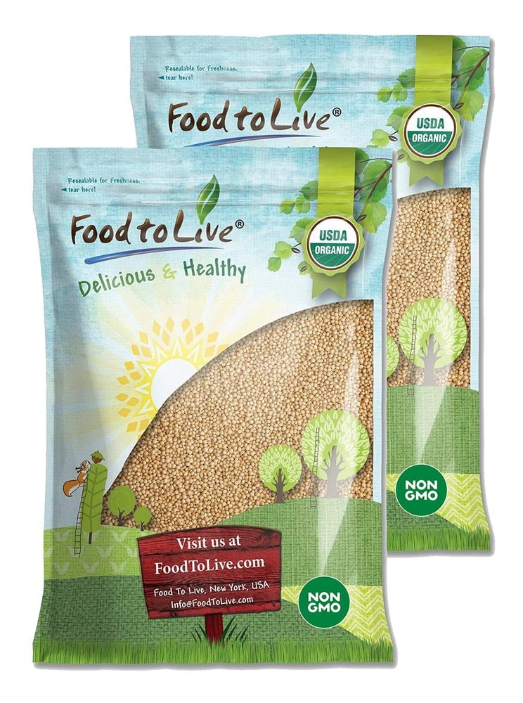 Food to Live Organic Amaranth Grain, 25 Pounds  Non-GMO, 100% Whole Grain, Kosher, Vegan, Bulk Seeds