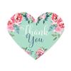 Andaz Press Pink Peonies Flowers Floral Garden Party Wedding Collection, Heart Label Stickers, Thank You, 75-Pack view 1