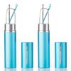 2 Packs Tube Readers Spring Temple Reading Aluminum Case Soft Blue 3.00