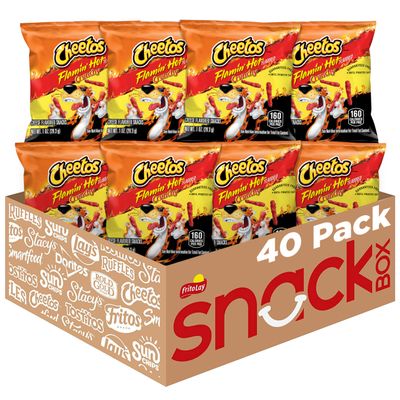 Cheetos Cheese Flavored Snacks, Flamin' Hot Crunchy, 1 Ounce (Pack of 40)