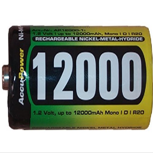 24 x D AccuPower NiMH Batteries (12000 mAh)