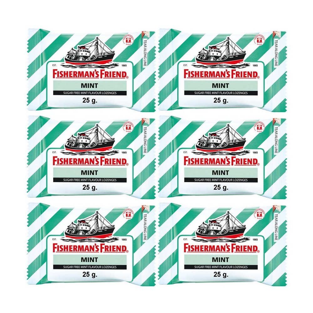 Fisherman's Friend Sugar Free Mint Flavour lozenges 25g (Pack of 6)