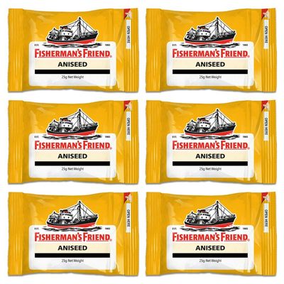 Fisherman's Friend Aniseed Lozenges 25g, (Pack of 6)