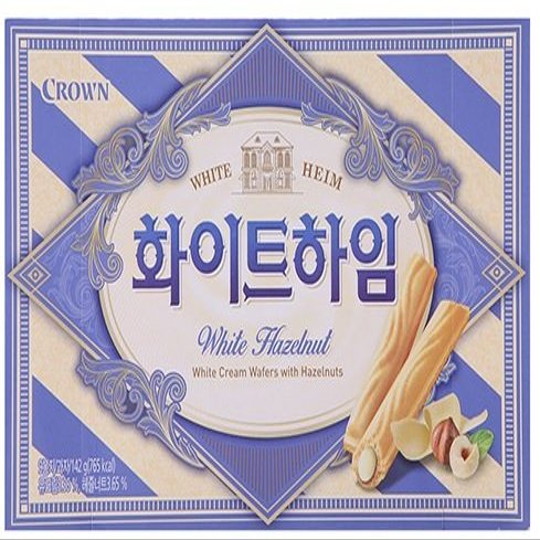 Crown Cream Filled Wafer Cookies with Hazelnut 142g (White, 3 Pack)