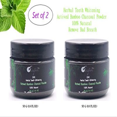 100% Natural Charcoal Teeth Powder Herbal Teeth Whitening 50g (Pack 2 items)