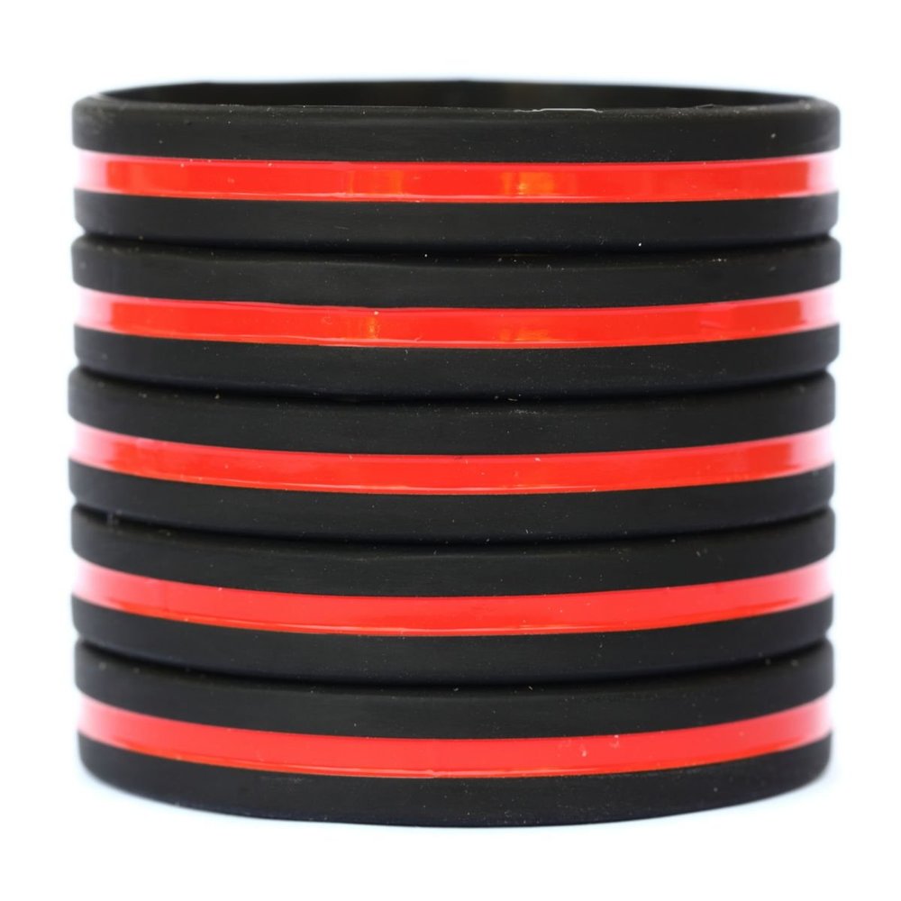 SayitBands 40 Adult and 60 Youth Thin Red Line Wristbands