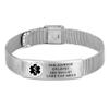 Divoti Custom Engraved Medical Alert ID Bracelet for Men & Women | 316L Stainless Steel Medical ID Jewelry | Black Caduceus with Buckle Clasp Mesh Chain | Adjustable & Personalized Engraving view 1