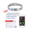 Divoti Custom Engraved Medical Alert ID Bracelet for Men & Women | 316L Stainless Steel Medical ID Jewelry | Blue Caduceus with Buckle Clasp Mesh Chain | Adjustable & Personalized Engraving view 4
