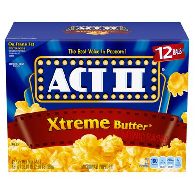 Act II Xtreme Butter Microwave Popcorn, 2.75 oz., 12-Count Bags