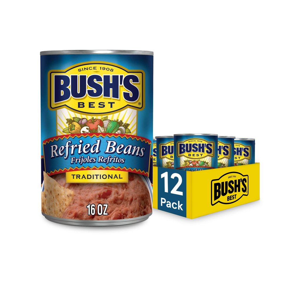 Bush's Best Traditional Refried Beans, 16 oz (12 cans)