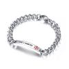VNOX Type 2 Diabetes Bracelet Stainless Steel Medical Alert ID Bracelet for Unisex 8" view 1
