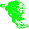 1/4 Sheet - Green Panther Cougar Mascot Birthday - Edible Cake/Cupcake Party Topper - D22458 view 1