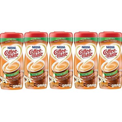 COFFEE-MATE Vanilla Caramel Sugar Free Powder Coffee Creamer 10.2 oz. Canister (Pack of 5)