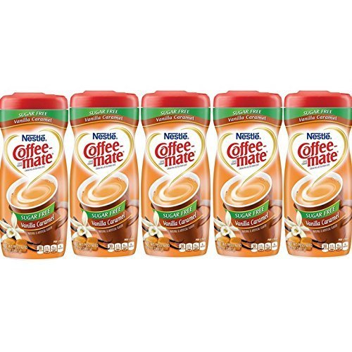 COFFEE-MATE Vanilla Caramel Sugar Free Powder Coffee Creamer 10.2 oz. Canister (Pack of 5)