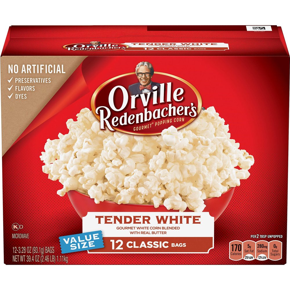 orville redenbacher's Tender White Popcorn, 3.28 Ounce (Pack of 12)