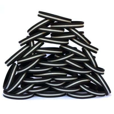 SayitBands 80 Adult and 20 Youth Thin Gray Line Wristbands