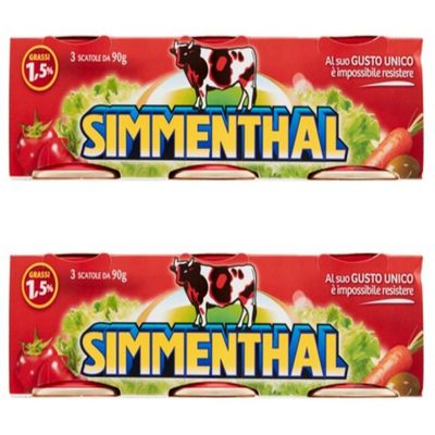 Simmenthal: "Piatto Pronto di Carni Bovine in Gelatina Vegetale" Ready Meat Plate in Vegetable Jelly 3.17 Ounce (90g) Can (Pack of 6) [ Italian Import ]