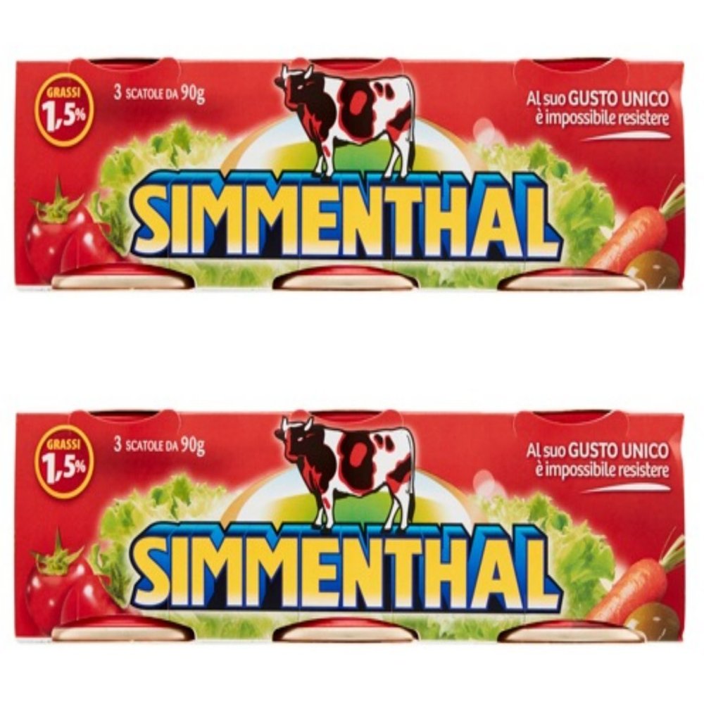 Simmenthal: "Piatto Pronto di Carni Bovine in Gelatina Vegetale" Ready Meat Plate in Vegetable Jelly 3.17 Ounce (90g) Can (Pack of 6) [ Italian Import ]