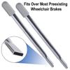 Rehabilitation Advantage 9 Inch Premium Wheelchair Brake Lock Handle Extensions. Package Contains Two Nine Inch Extenders. Durable Construction. Easy Installation. 2 Pack view 3
