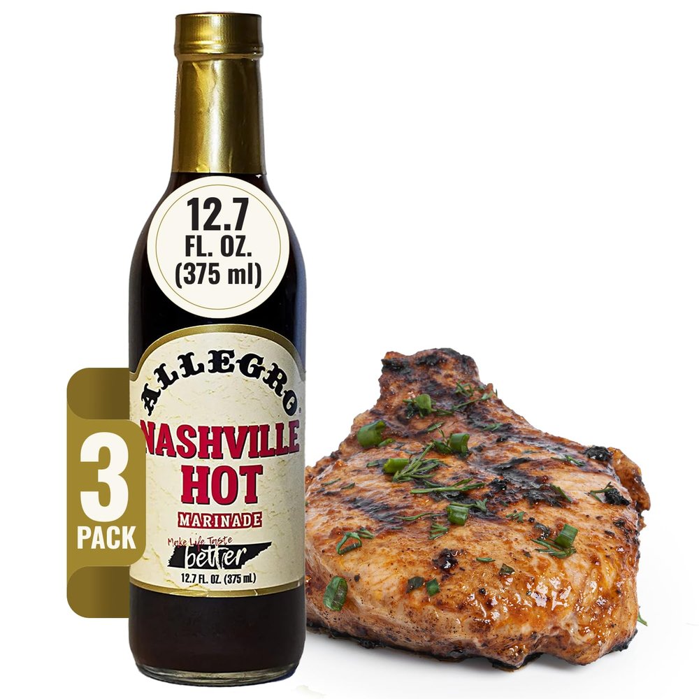 IPOTAO Allegro - The Marinate Everything Marinades | Perfect Marinades for Meat & Veggies | Marinade for Grilling, Roasting & Cooking | Kosher & Gluten Free | 12.7 Oz (Pack of 3) - Nashville Hot