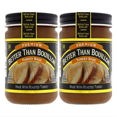 Better Than Bouillon Premium Turkey Base, Made with Roasted Turkey, 38 Servings Per Jar, 8-Ounce Glass Jar (Pack of 2)