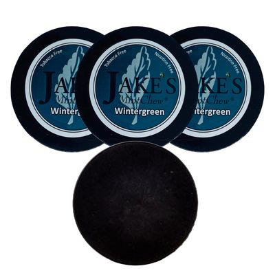 Jake's Mint Chew Wintergreen 3 Cans with DC Crafts Nation Skin Can Cover - Black