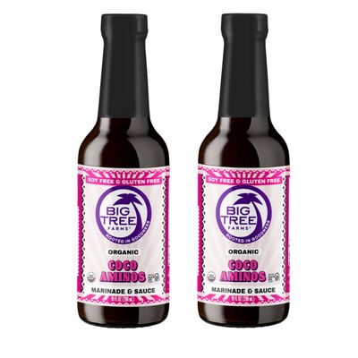 Big Tree Farms Organic Coco Aminos - Liquid Coconut Aminos, Soy-Free Sauce, Low Sodium, Soy Alternative, Gluten Free, Kosher, Warmly Umami, Marinade & Sauce, Non-GMO - Original, 10 Fl Oz (Pack of 2)