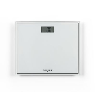 Salter Compact Digital Bathroom Scales - Toughened Glass, Measure Body Weight Metric/Imperial, Easy to Read Digital Display, Instant Precise Reading w/Step-On Feature, 15Yr Guarantee - White