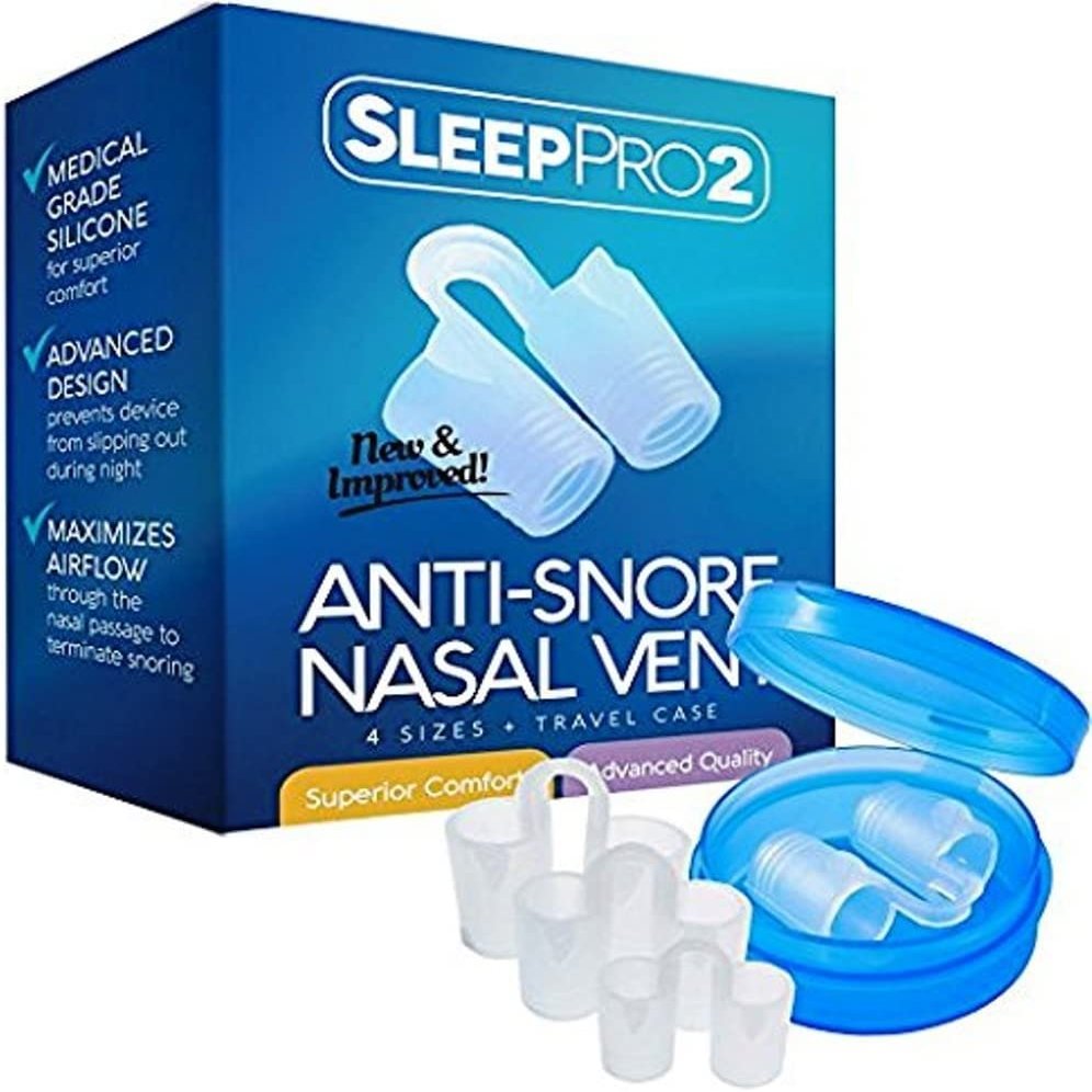 SnorePin Advanced Anti Snore Nose Vents - The Natural and Effective Snoring Solution To Ease Nighttime Breathing - Pack of 4 Plus Free Protective Case