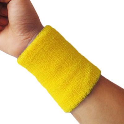 Bluelans 4 Inch Wristband/Wrist Sweatband in 10, Ideal for Tennis and Other Sports (Yellow)
