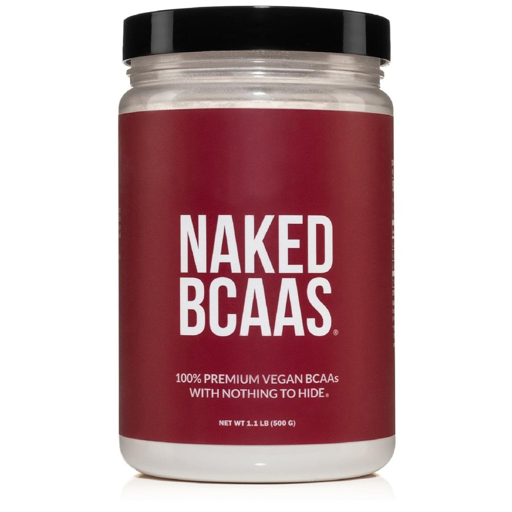 NAKED BCAAs Amino Acids Powder, Only 1 Ingredient, Pure 2:1:1 Formula, Vegan Unflavored Branched Chain Amino Acids, Instantized All Natural BCAA Supplement - 500 Grams, 100 Servings