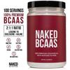 NAKED BCAAs Amino Acids Powder, Only 1 Ingredient, Pure 2:1:1 Formula, Vegan Unflavored Branched Chain Amino Acids, Instantized All Natural BCAA Supplement - 500 Grams, 100 Servings view 2