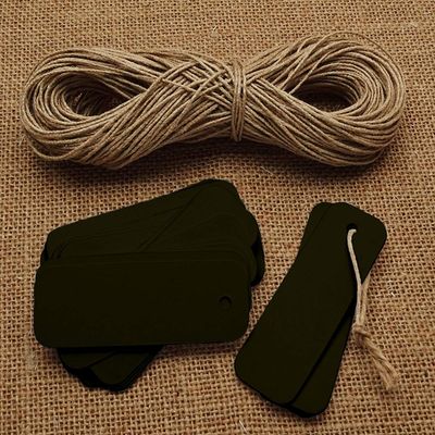 100 Pcs Rectangular Shape Blank Tags Bonbonniere Wedding Favor Hang Tag with Free Natural Jute Twine - Colors Available