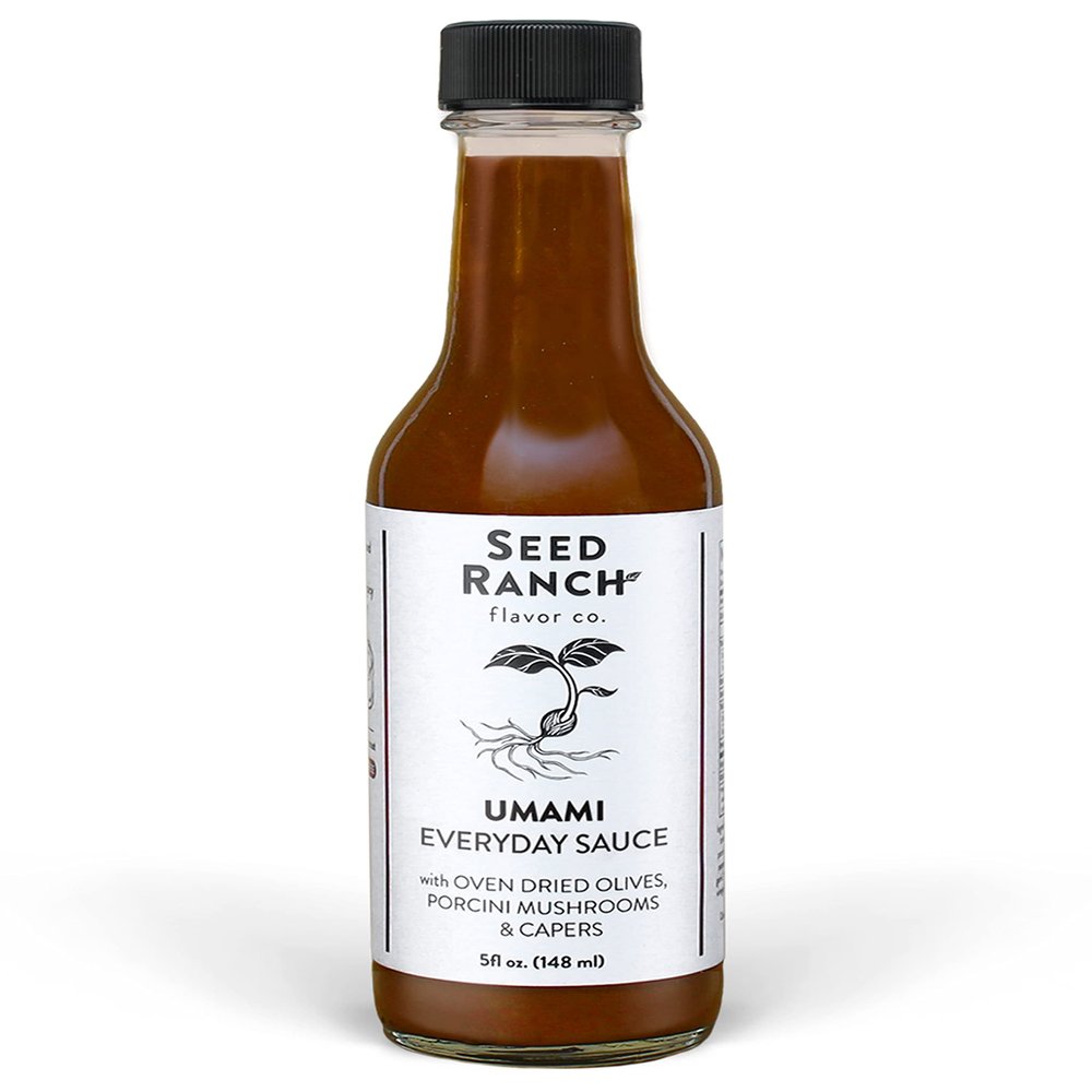 Seed Ranch Umami Everyday Hot Sauce, 5 Fl. oz. - Mild Heat Flavor - Oven Dried Olives, Porcini Mushrooms & Capers - Vegan, Non-GMO, Gluten-Free - Marinade, Vegetables, Soup & Rice