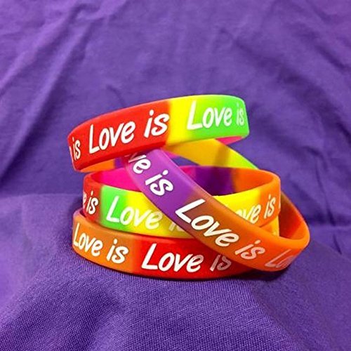 8 Love Is Love Equal Rights LGBTQ+ Gay Pride Flag Rainbow Wristbands
