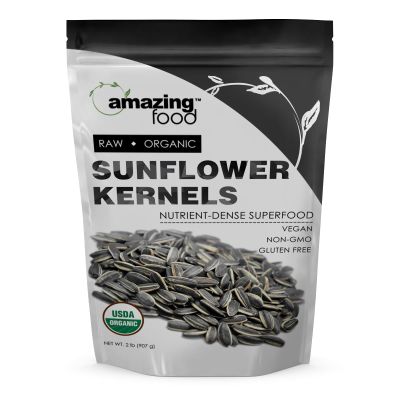 Amazing Food Sunflower Kernels Seeds | USDA Organic Certified | 2 Lb (907 Grams) | 29 Servings | Non-GMO | Gluten-Free | Made in USA