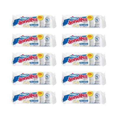 Hostess Powdered Sugar Donettes, 6 Count Bags (10 Pack)
