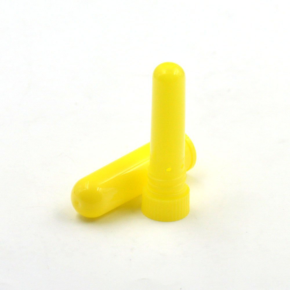 20 Sets Nasal Inhaler Tubes Diffuser Blank for Essential Oil Aromatherapy Yellow