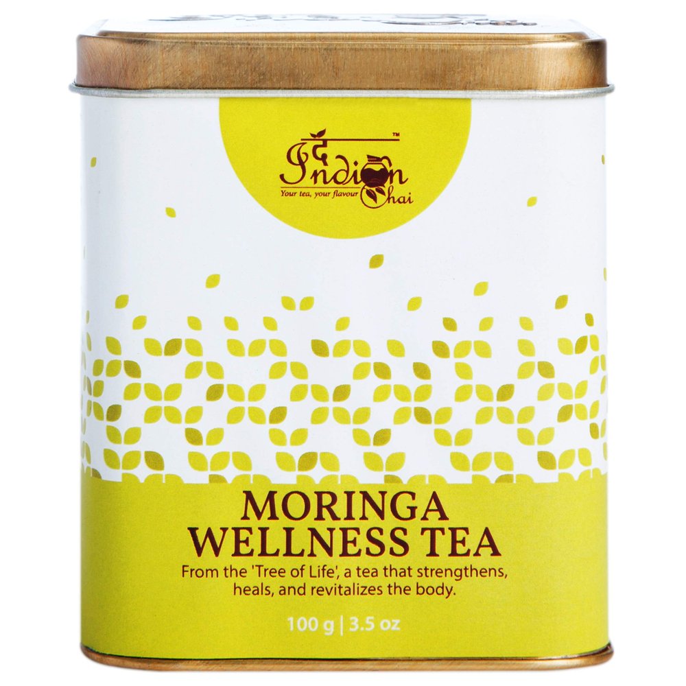 The Indian Chai - Moringa Detox Loose Leaf Herbal Tea, with Indian Gooseberry And Basil, (100g/3.53oz)