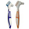Gus Craft 2-Pack Denture Cleaning Brush Set- Premium Hygiene Denture Cleaner Set for Denture Care- Top Denture Cleanser Tool w/ Multi-Layered Bristles & Ergonomic Rubber Handle (Blue and Orange) view 1