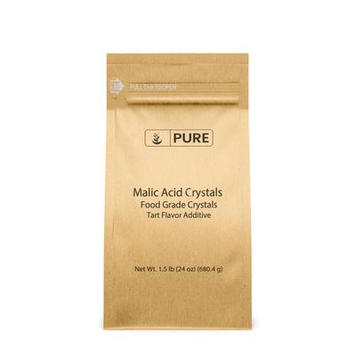 PURE ORIGINAL INGREDIENTS Malic Acid (1.5 lb) Food Grade Crystals, Tart Flavor