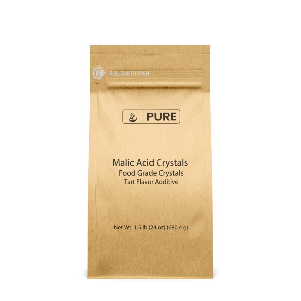 PURE ORIGINAL INGREDIENTS Malic Acid (1.5 lb) Food Grade Crystals, Tart Flavor