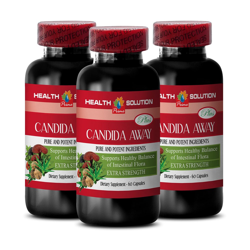 Natural immunity booster - CANDIDA AWAY PLUS - Candida formula, candida support kit, candida away extra strength, candida complex support, liver cleanse detox & repair supplement 3 Bot 180 Capsules