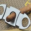 2 Pcs Pocket Cigar Cutter Knife Double Blades Scissors Classic Comfortable Grip Type. view 1