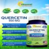 aSquared Nutrition Quercetin 500mg Supplement - 200 Capsules - Quercetin Dihydrate to Support Cardiovascular Health - Max Strength Powder Complex Pills to Help Improve Immune Response view 2